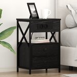 vidaXL Cabinet de chevet Chêne noir 40 x 31 x 60 cm Bois d'ingénierie
