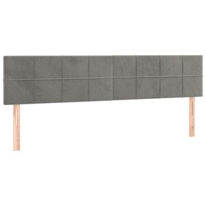 vidaXL Têtes de lit 2 Pièces Gris clair 80x5x78/88 cm Velours
