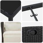 vidaXL Ensemble de salle à manger pour jardin 9 Pièces Noir polyrotin