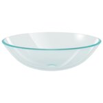 vidaXL Lavabo de bain avec robinet et drain à poussoir Verre trempé