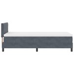 Lit box spring vidaXL avec matelas gris foncé 90x200 cm en velours