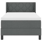 vidaXL Lit à ressorts avec matelas gris foncé - 90 x 200 cm  tissu