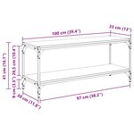 vidaXL Meuble TV Bois Ancien 100x33x41cm Bois d'ingénierie et fer