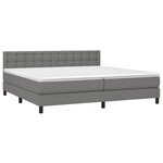vidaXL Sommier à lattes de lit et matelas et LED Gris foncé 200x200 cm
