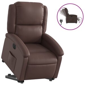 vidaXL Fauteuil inclinable électrique marron similicuir