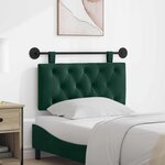 vidaXL Tête de lit suspendue Avec lumière LED Vert foncé Velours