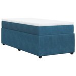vidaXL Sommier à lattes de lit avec matelas Bleu foncé 90x200 cm