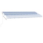 vidaXL Auvent automatique sur pied 500x300 cm Bleu/Blanc