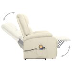 vidaXL Fauteuil de massage Crème Tissu