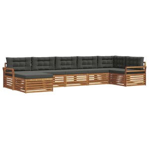 vidaXL Ensemble de canapés d'extérieur 7 pc Naturel et Anthracite