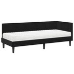vidaXL Cadre de lit d'angle avec matelas Noir 80 x 200 cm Velours