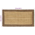 vidaXL Tapis de surface Gris 60 x 110 cm Jute