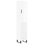 vidaXL Buffet haut Blanc brillant 34 5x34x180 cm Bois d'ingénierie