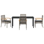 vidaXL Ensemble de salle à manger de jardin 5 pièces avec coussins en rotin synthétique gris