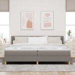 vidaXL Lit à Ressorts avec matelas Taupe 200 x 200 cm tissu
