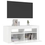 vidaXL Meuble TV avec lumières LED blanc brillant 90x35x40 cm