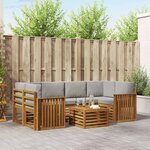 vidaXL Ensemble de canapés d'extérieur 7 Pièces Gris Naturel et Clair