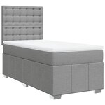 vidaXL Sommier à lattes de lit avec matelas gris clair 80x200 cm tissu