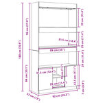 vidaXL Buffet haut blanc 92x33x180 cm bois d'ingénierie