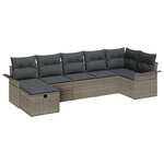 vidaXL Ensemble de canapé de jardin 7 Pièces Gris 297.5 x 132.5 x 85 cm