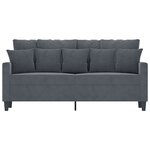 vidaXL Canapé à 2 places Gris foncé 140 cm Velours