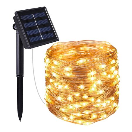 Guirlande lumineuse solaire 200 micro skinny solar 200 cuivre cuivre 21 5m