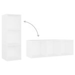 vidaXL Meubles TV 4 Pièces Blanc 107x35x37 cm Aggloméré