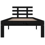 vidaXL Cadre de lit Noir Bois massif 100x200 cm