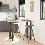 vidaXL Pieds de table de bar en acier naturel 2 pièces 60 x (100-101) cm