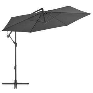 vidaXL Parasol de jardin en porte-à-faux et poteau en aluminium