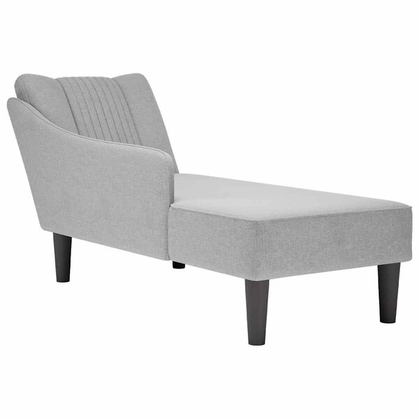 vidaXL Fauteuil long avec accoudoir droit gris nuage tissu