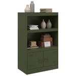 vidaXL Buffet vert olive 67x39x107 cm acier