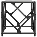 vidaXL Table basse avec dessus en verre noir 40x40x41 cm acier