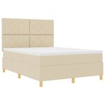 vidaXL Lit à ressorts crème 140x200 cm en tissu