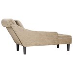vidaXL Fauteuil long et coussin/accoudoir droit gris clair simili cuir