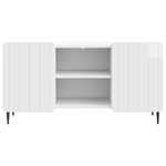 vidaXL Meuble TV Blanc brillant 102 x 34 5 x 52 cm Bois d'ingénierie