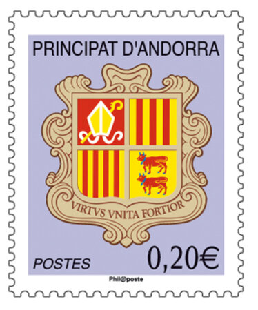 Timbre - Andorre - Blason parme 0.20 - Complément affranchissement