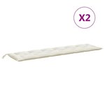 vidaXL Coussins de banc de jardin lot de 2 crème mélangé tissu