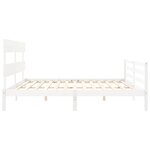 vidaXL Cadre de lit sans matelas blanc bois massif