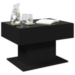 vidaXL Table basse avec LED noir 70x50x45 cm bois d'ingénierie