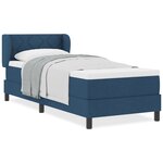 lit à ressort avec matelas vidaXL bleu 80x200 cm en tissu