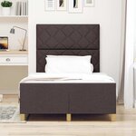vidaXL Cadre de lit avec tête de lit Marron foncé 120 x 200 cm tissu