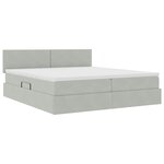 vidaXL Lit de rangement LED avec matelas Gris clair 200 x 200 cm