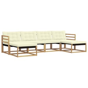 vidaXL Ensemble de canapés d'extérieur 6 Pièces Blanc et crème