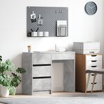 vidaXL Bureau d'écriture gris Béton gris Béton Standard Rangement