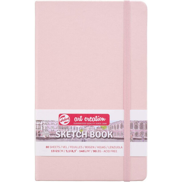 Carnet croquis 13x21cm - 80 feuilles - 140g - rose - royal talens