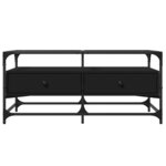 vidaXL Table basse avec dessus en verre noir 98 5x50x45 cm acier