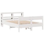 vidaXL Cadre de lit sans matelas blanc 140x190 cm bois de pin massif