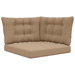 vidaXL Coussin de canapé d'extérieur 3 Pièces Taupe Polyester