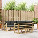 vidaXL Ensemble de canapés d'extérieur 7 Pièces Blanc et anthracite